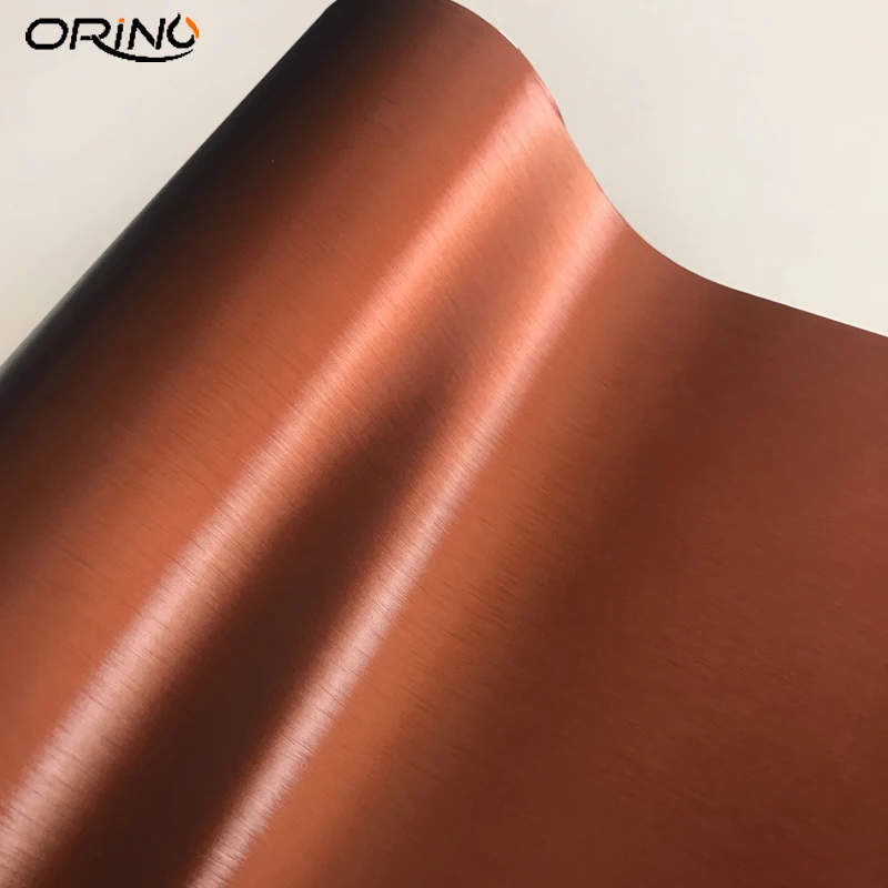 

Metallic Brown Brushed Metal Vinyl Wrap Roll with Air Release Technology Self Adhesive Car Sticker Wrapping