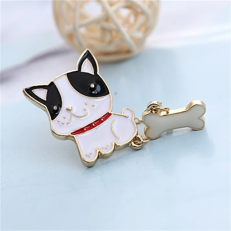 1 шт. броши лодка якорь кошка рыба собака животное плюшевый бульдог кость металл