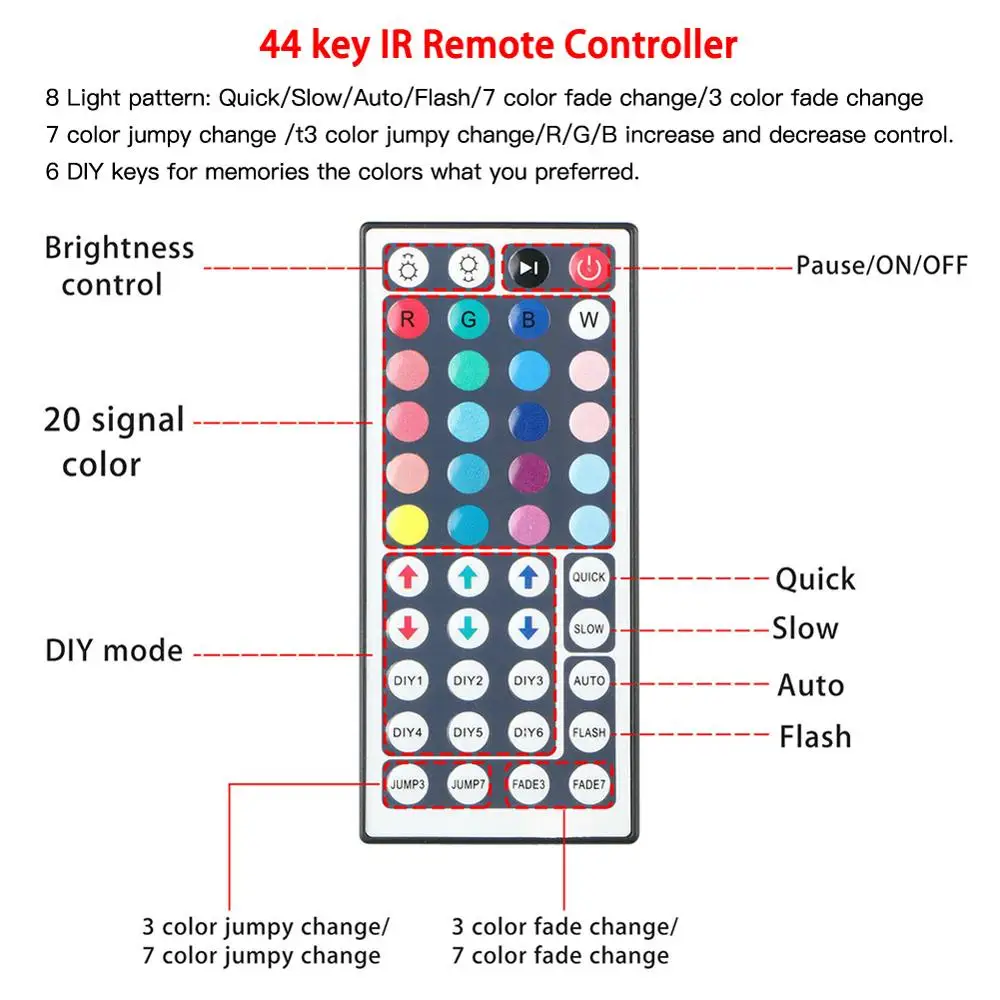 Светодиодная лента s 20M RGB 3528 SMD гибкая светильник та 5M 10M диод DC 12V управление Bluetooth