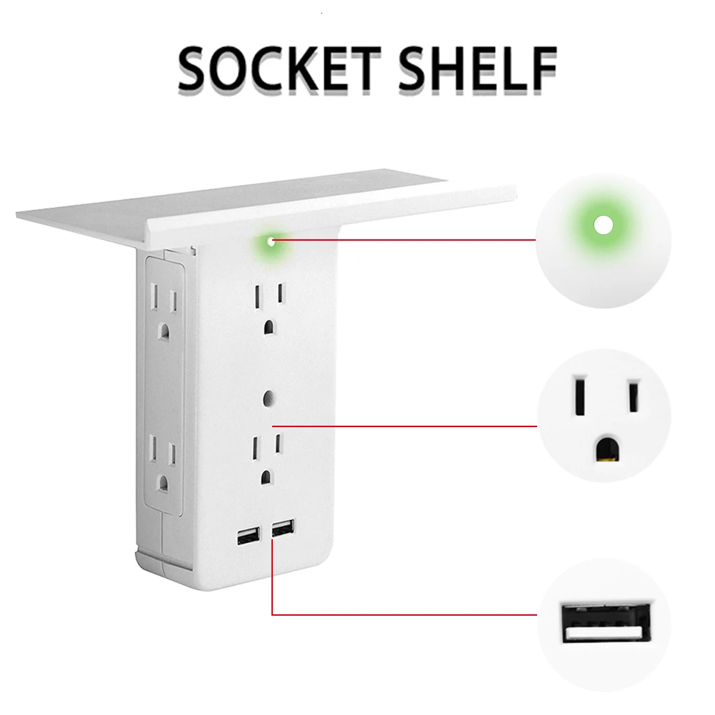 Стойка для розеток с выключателем 6 удлинителей электрических 2 USB портами