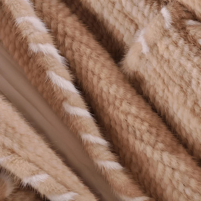 Real Natural Mink Fur Coat Long Sleeve High Quality Knitted Women Winter | Женская одежда