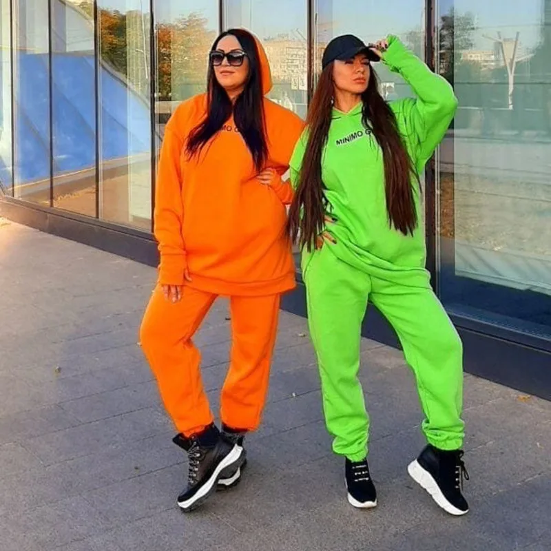 

Спортивный костюм женский, толстовка и штаны оверсайз, зимний спортивный костюм