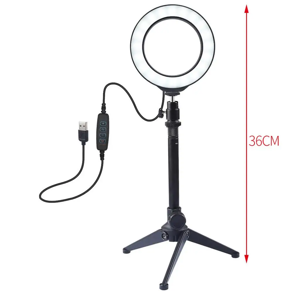 Ring Light 16Cm With Tripod Stand Cell Phone Holder USB 3 Modes LED Makeup Selfie for Live Video Studio | Мобильные телефоны и