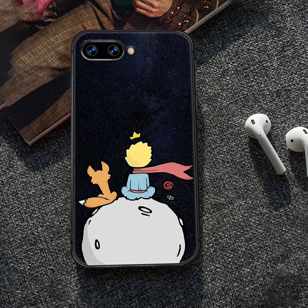 

Cartoon The Little Prince and the fox Phone Case Cover Hull For HUAWEI honor 7a 8 8s 8a 8x 9 9x 10 20 i Lite Pro black Prime
