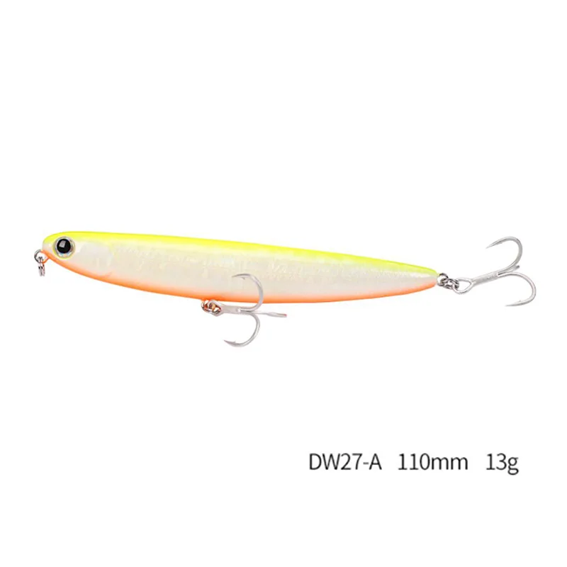 Trulinoya DW27 приманка для рыбалки карандаш 11 см 13 г поверхность искусственная жесткая приманка 3D глаза тройные Крючки воблер Z плавание - Цвет: DW27-A