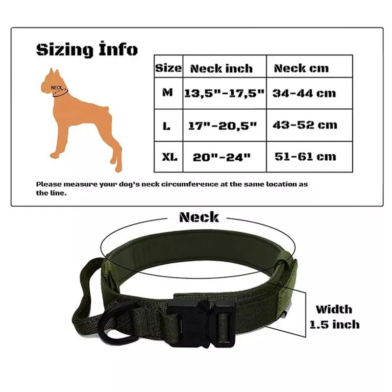 

Tactical Dog Accessories For Large Dogs Adjustable Metal Buckle Military Leash Control Handle Training Small Large Pet Supplies