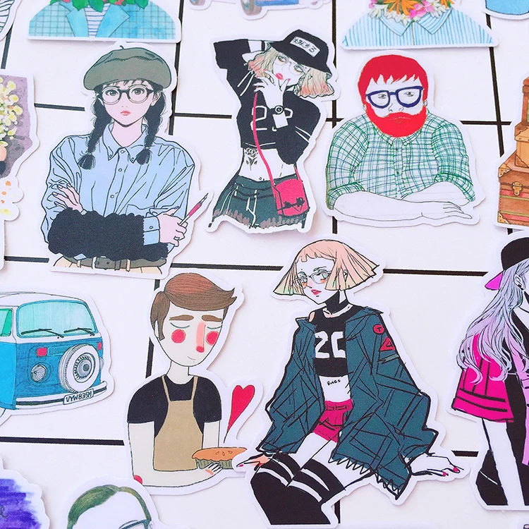 23 шт. наклейки в виде бороды и крутой девушки |