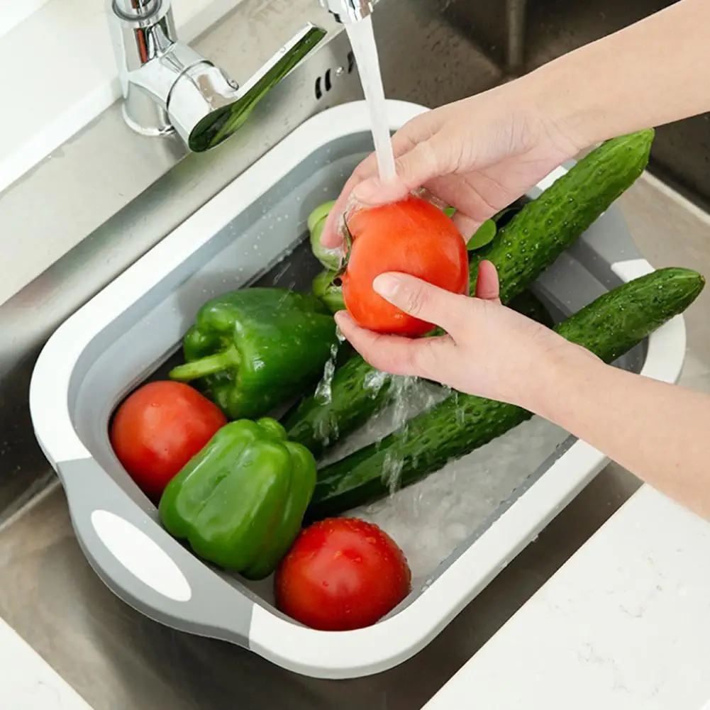 

2020 New 4 In 1 Portable Storage Basket Multifunction Tools Sink Basket Vegetables Drain Fruit Kitchen For Kitchen Foldable O2R9