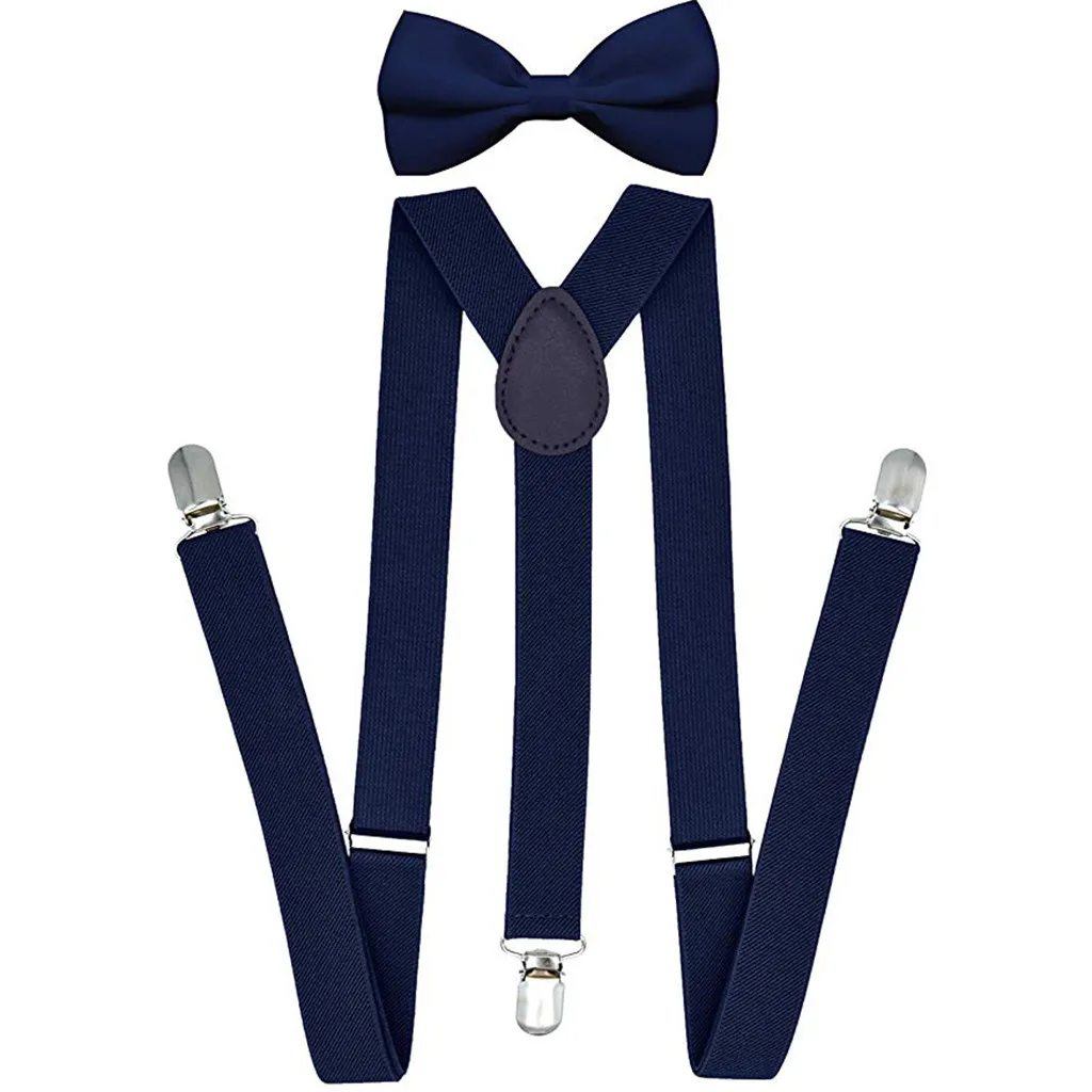 Подтяжки галстук бабочка набор для мужчин Мода мальчиков женщин подтяжки брюки