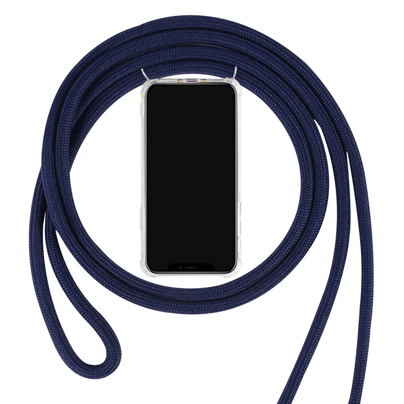 Navy Blue Ширина в нижней части плеча ремень прозрачный чехол для Samsung Galaxy A7 A750 A7 A5 A3 J7 J5 J3 J4 J6 плюс J7 J5 Prime ремешок чехол - Цвет: Navy Blue