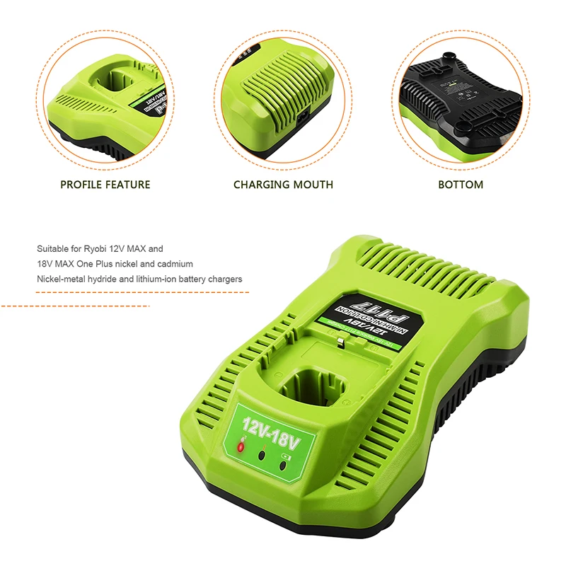 Зарядное устройство Powtree для перезаряжаемых батарей Li-Ion Ni-CD Ni-MH MAX Ryobi Battery P100 P102 P103