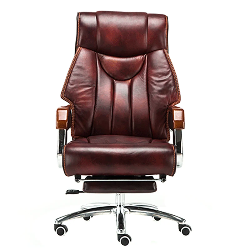 

Kailian Cowhide Leather Boss Office Chair Business Gaming Silla Comfortable Sitting Lie Vibration Massage Swivel Home Furniture
