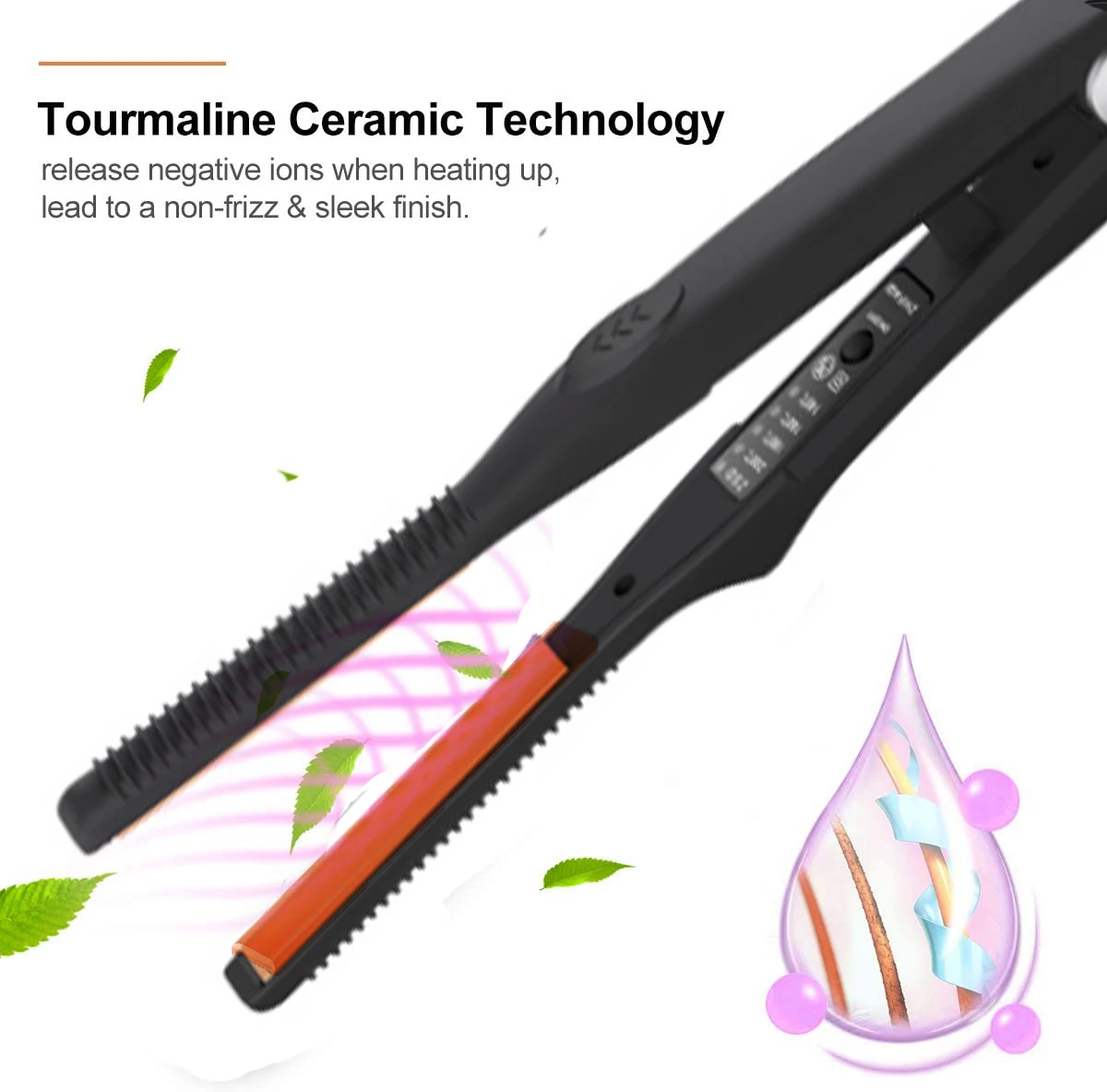 

Hair Straightener Small Flat Iron Titanium Ceramic Short Hair Curler 2 In 1 Hair Thin Mini Hair Straighting Curling Styler Tool