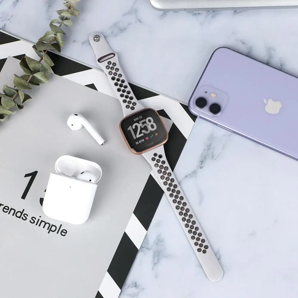 Спортивный мягкий силиконовый регулируемый ремешок для Fitbit Versa Lite Браслет fitbit 2
