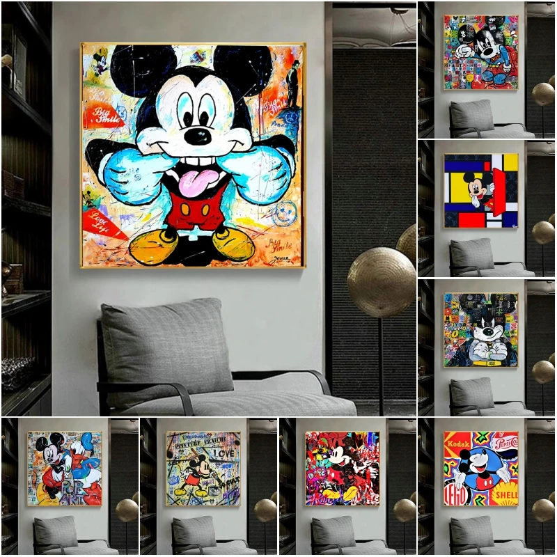 Disney Микки Маус граффити искусство планшетофон поп Мультяшные картинки украшение