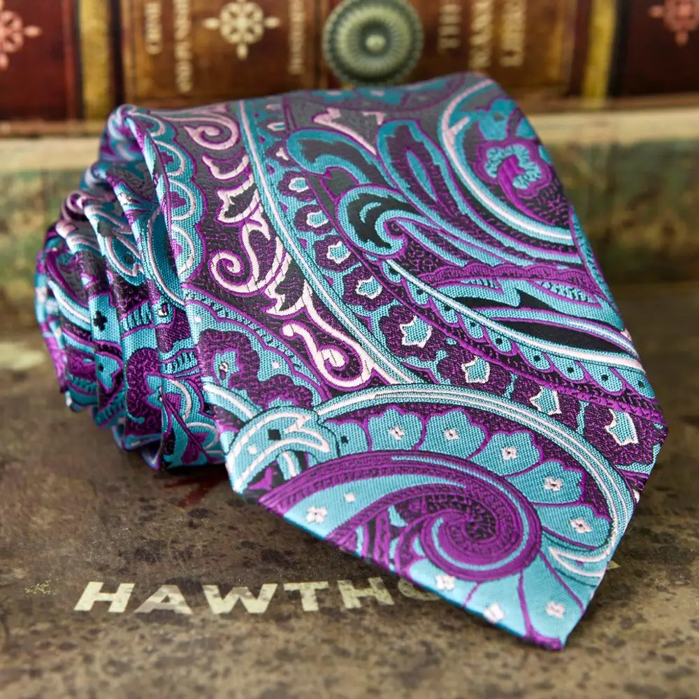 Разноцветные мужские галстуки с узором пейсли цвета: фуксия красный синий