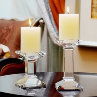 europe crystal glass candlestick candle light dinner wedding candlestick props table decoration home decor crystal candle holder