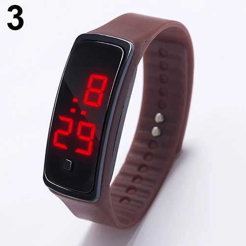 Brown 23 cm Детские часы детские светодиодные цифровые спортивные часы для мальчиков и девочек мужские и женские Электронные Силиконовые наручные часы с браслетом - Цвет: Brown 23 cm