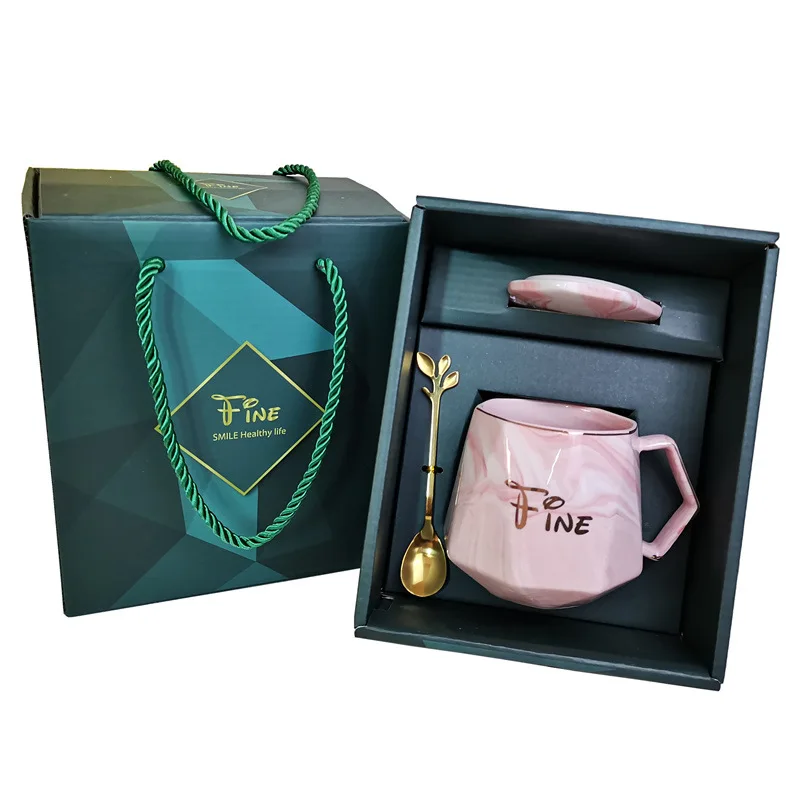 

Ceramic Mug Couple Cup Gift Box Set with Coffee Spoon Office Tea Cup Coffee Cup Drinking Cup Drinkware High-end Gifts