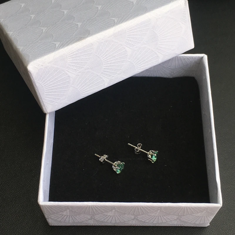 Женские свадебные серьги-гвоздики CSJ из серебра 925 пробы с натуральным аметистом