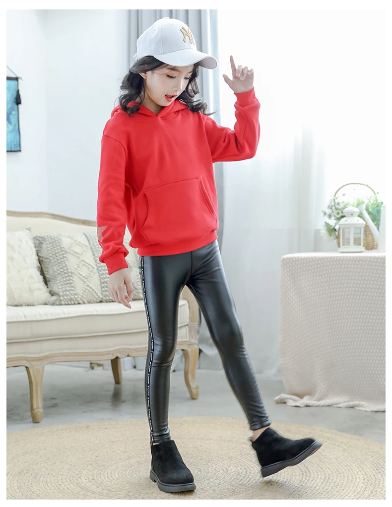 Новинка зимние теплые леггинсы для девочек бархатные плотные штаны из