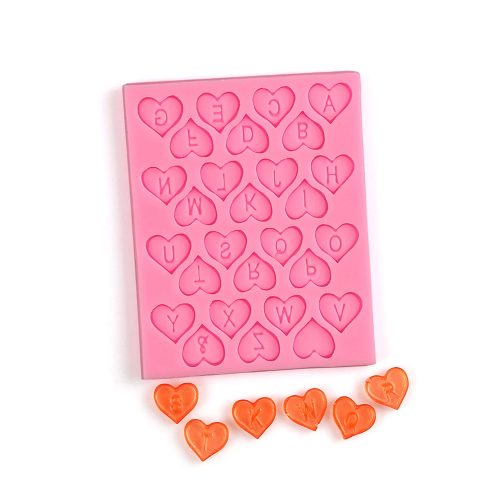 Love Uppercase English Silicone Mold Chocolate Flush Sugar Drop Gel Bake Mould Reusable Cake Decorating Tool