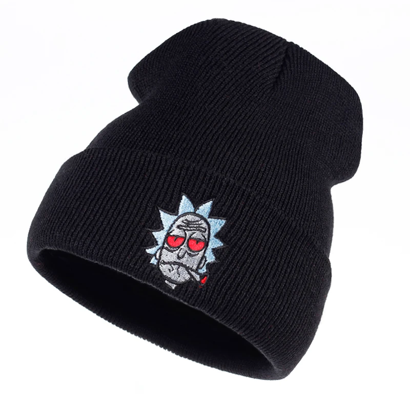 Rick Beanies Рик и шапка Морти эластичный бренд вышивка теплые зимние унисекс вязанные шапочки Skullies US анимация горнолыжные шапки