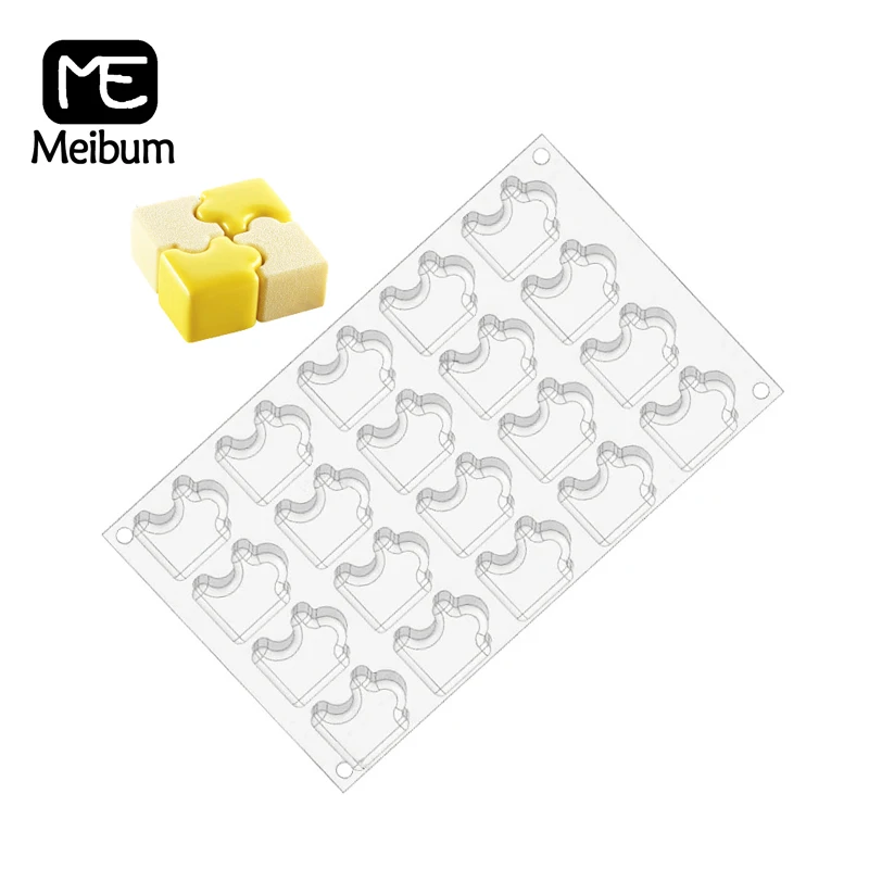 

Jigsaw Puzzle French Dessert Mould Geometric Mousse Silicone Cake Mold Baking Pastry Tray Muffin Form Decorating Tools