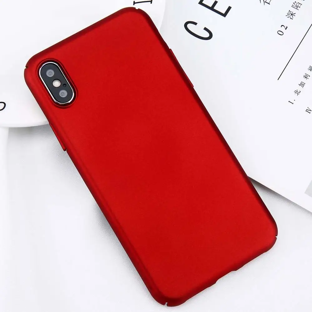 E Для iPhone11PRO 11 X Xs Max XR 8 7 Простой однотонный чехол для телефона тонкий матовый Жесткий PC задняя крышка для iPhone 8 7 6S Plus чехол s - Цвет: E