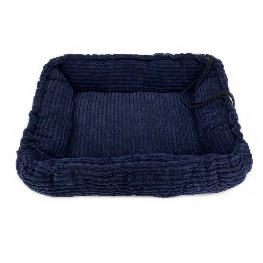 Collapsible Cotton Corduroy Fleece Dog Bed Pet Bed for Cats and Dogs Breathable Super Comfy Pet Mats