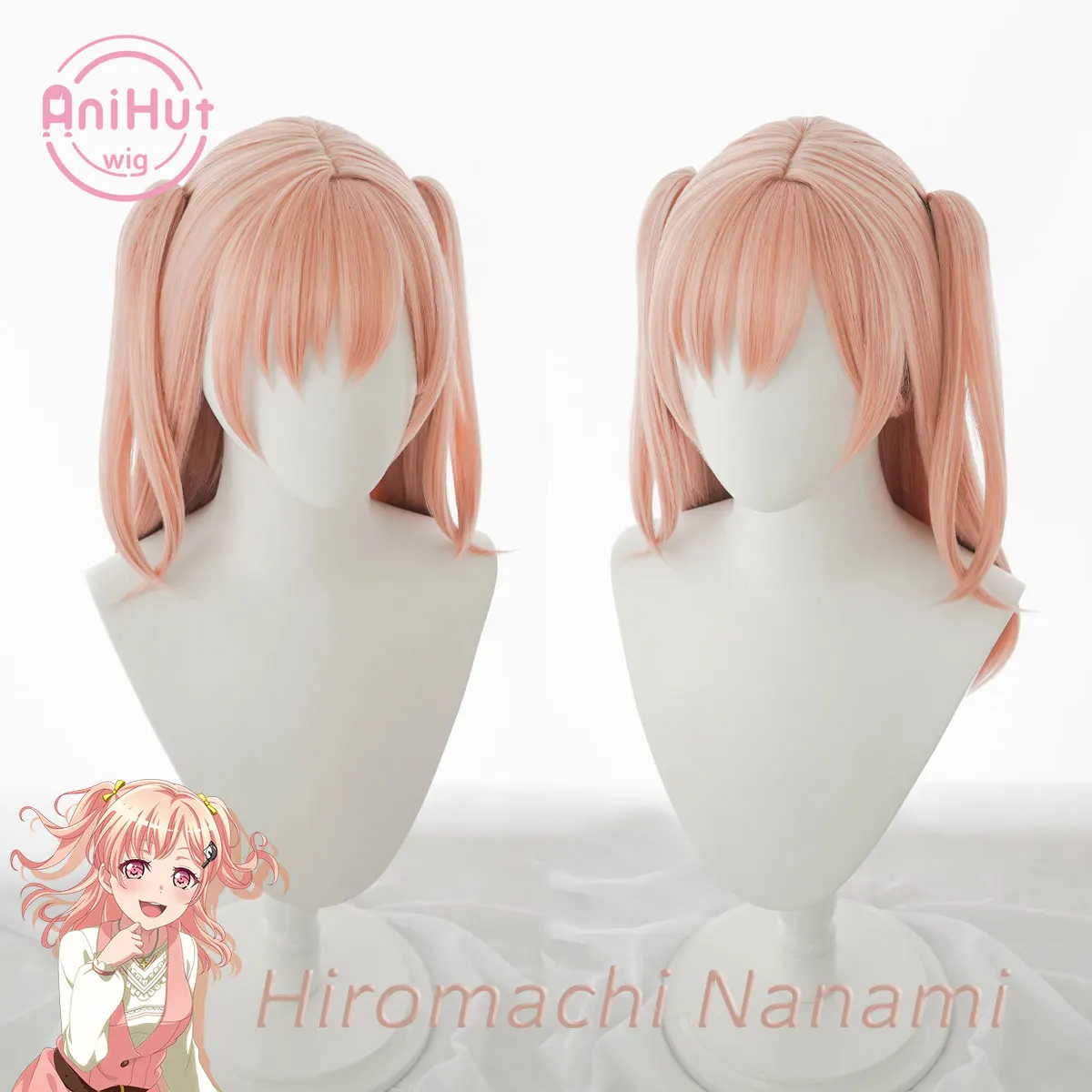 

【AniHut】Hiromachi nanami Wig BanG Dream! Morfonica Cosplay Wig Synthetic Women Orange Hair Bandori Cosplay Hiromachi nanami