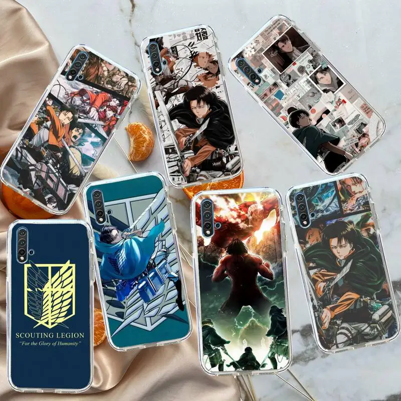 

Anime Attack On Titan Phone Case Transparent for Huawei honor P mate 40 20 30 10 50 i 9 x mate pro lite 8a