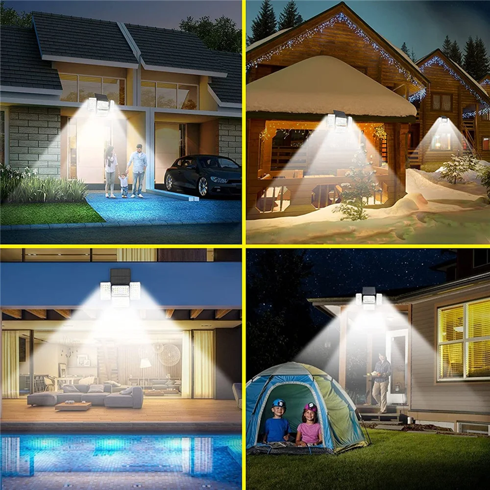 

1200LM 182LED Body Sensor Solar Lights Outdoor LED Flood Light IP65 Waterproof Security Lighting for Garden with 3 Working Modes