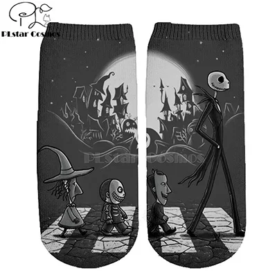 17 Хлопковые носки PLstar Cosmos nightster before christmas jack skellington разноцветные брендовые теплые короткие носки Хэллоуин-3 - Цвет: 17