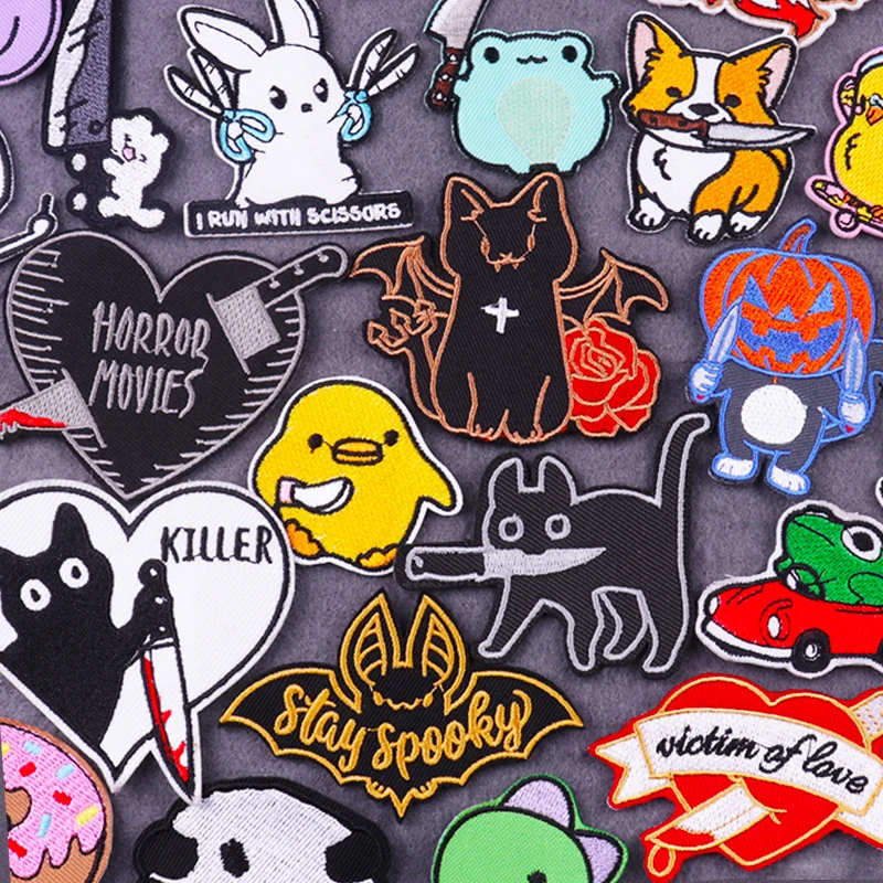 

Нашивка с животными на одежду Хэллоуин, нашивка с тыквой, нашивка для утюга, одежда, мультяшное украшение, аппликация на нашивки для джинсов,...