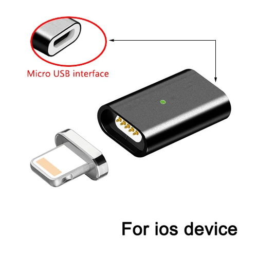 CANDYEIC Micro USB 2,0 Магнитный адаптер для Android huawei USB кабель, магнитное зарядное устройство для Redmi LG Moto Xiaomi HONOR зарядка - Цвет: Adapter for iPhone