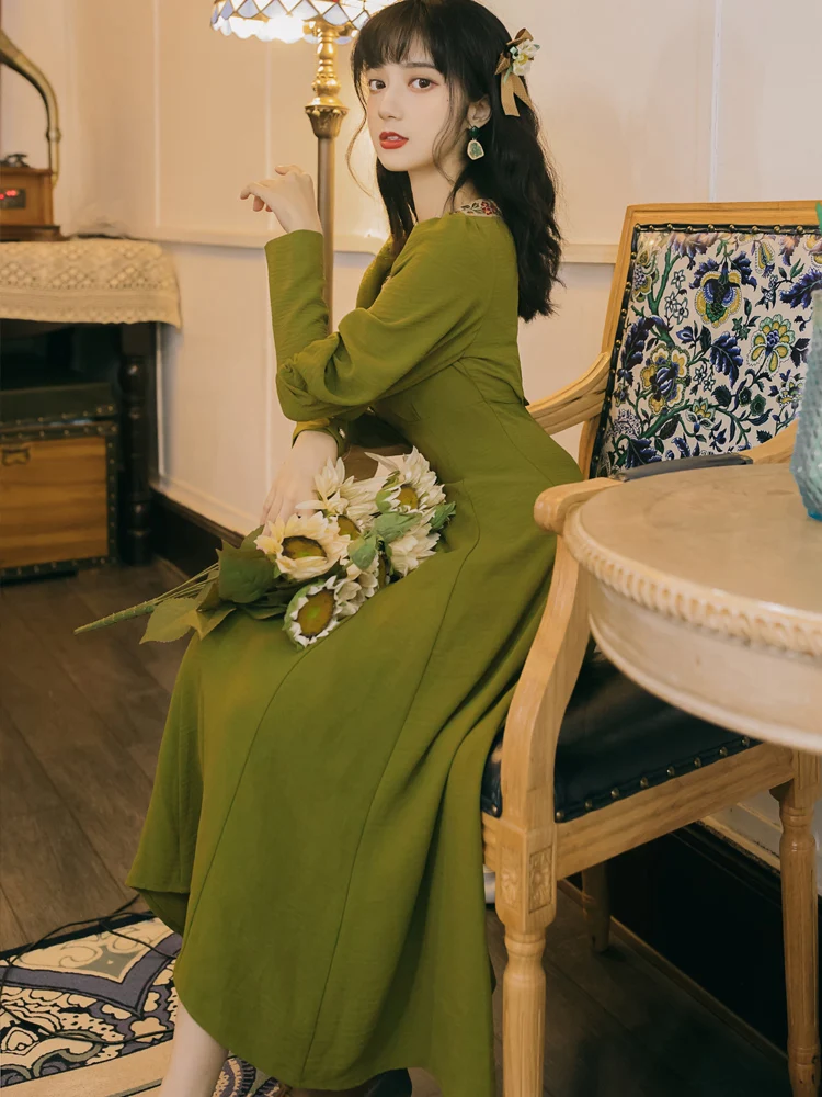 

2021 new fashion women's clothing Vintage Full dresses for women dress