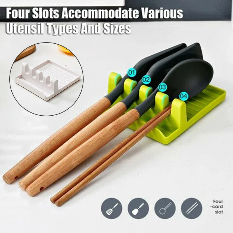 

BAOLE Kitchen Storage Shelf Multi function Ladle Spoon Rest Holder Utensil Organizer Spatula Holder Racks Pot Lid storage pad