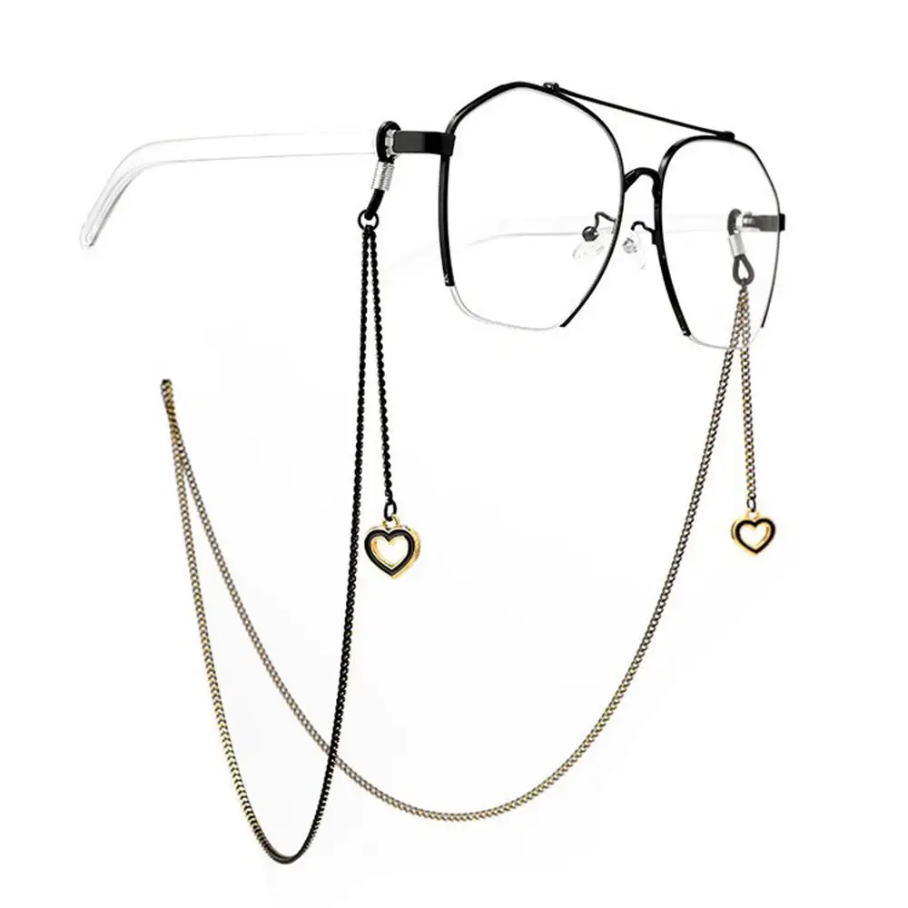 

Fashion Pendant Glasses Chains Metal Heart Eyeglasses Sunglasses Lanyards Eyewear Cord Holder Neck Strap