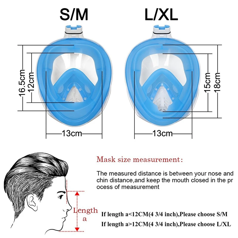 

Snorkeling-Set Diving Mask Underwater Scuba Anti Fog Full Face Snorkeling Mask Swimming Wide View Snorkel Mask For Adult Kid
