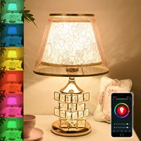 wifi smart table lamp app remote control crystal table desk lamp a smart tuya bulb included work with alexa and google home