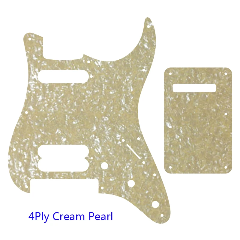 Фото FeiMan Custom Guitar Pickguard-для США 11 отверстий для винтов SH Strat с мостовым проигрывателем Tremolo, накладка на царапины и задняя пластина №4