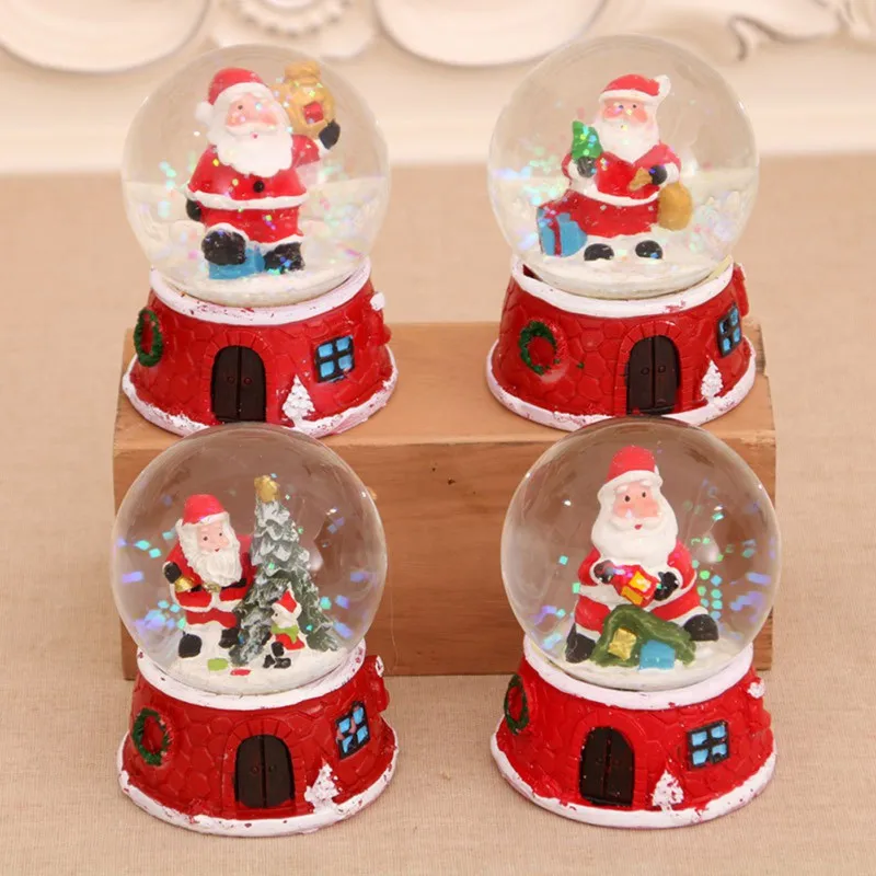 

Christmas Resin Music Snow Glass Santa Claus Crystal Ball, Christmas Snow Ball Children Snow Ball Crystal Music Box -