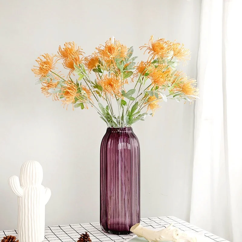 

Artificial Single-branch Three-claw Wind Wheel, Pin Cushion 72cm Home Decoration Insert Wedding Decoration Artificial Bouquet
