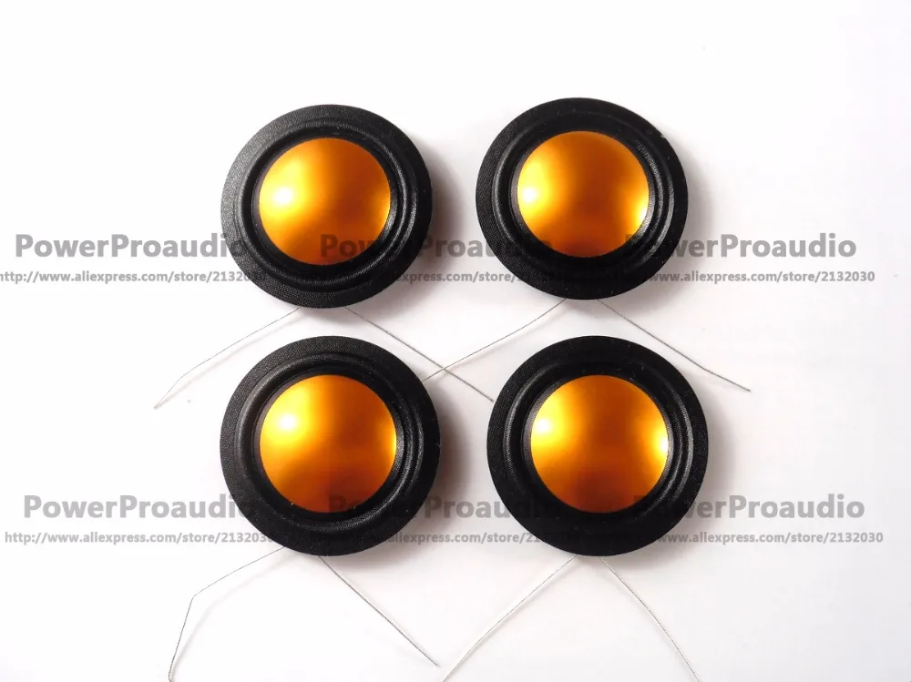 

4pcs /lot 25.4mm 25.5mm Golden color Titanium Replacement Diaphragm Horn Tweeter 8 Ohm