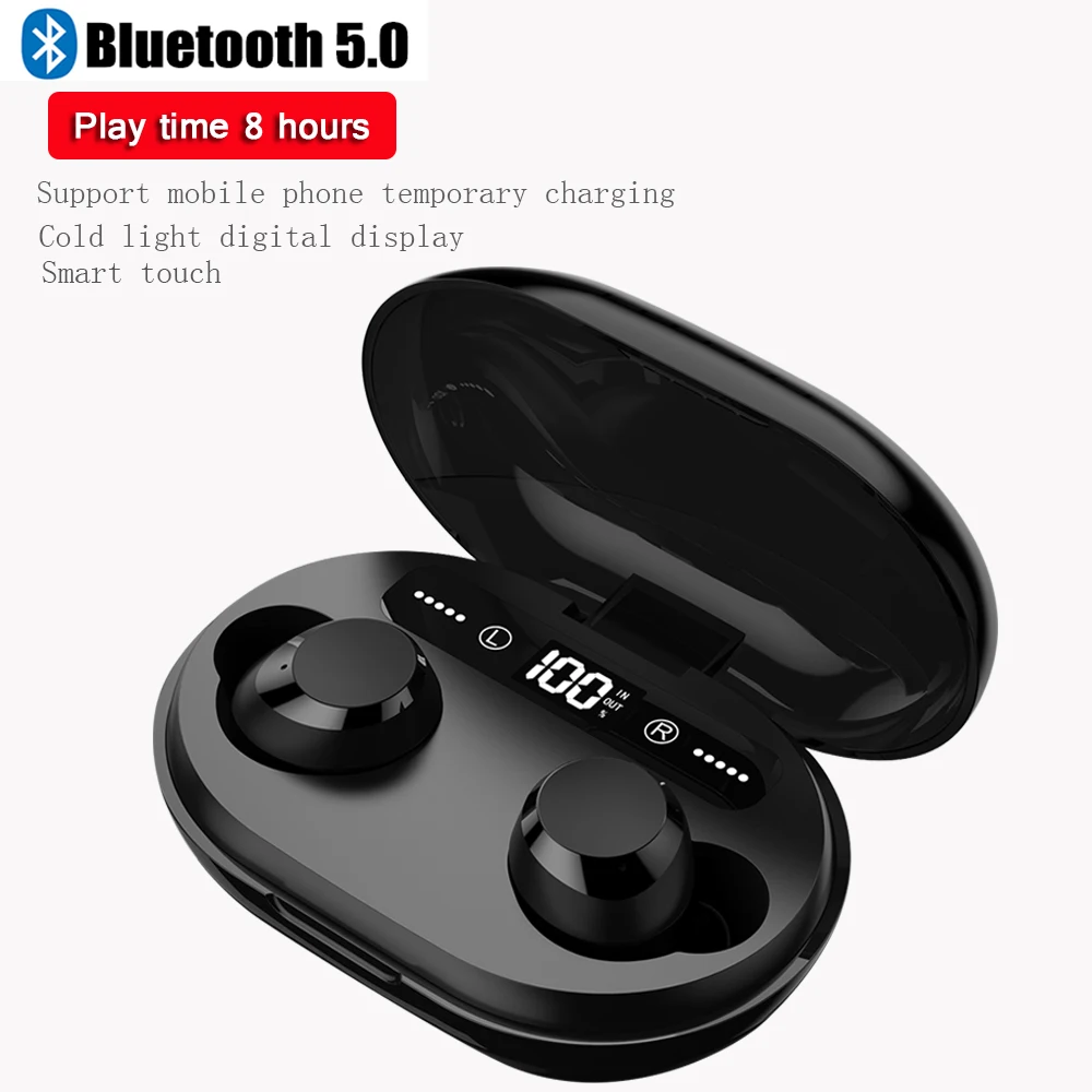 C8S TWS Bluetooth 5 0 наушники 6D стерео беспроводные Водонепроницаемая гарнитура с