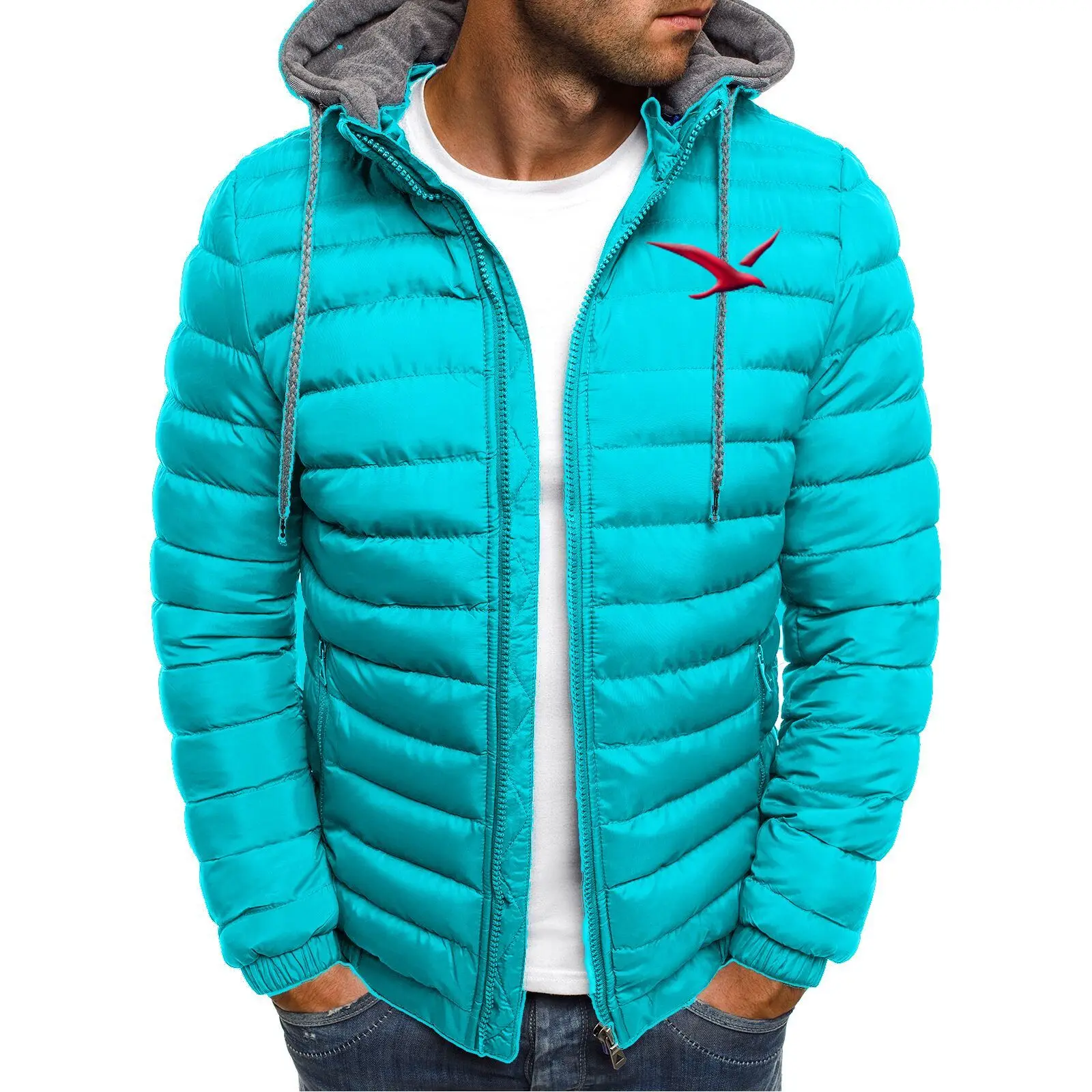 ZOGAA Men Winter Parkas Fashion Solid Hooded Cotton Coat Jacket Casual Warm Clothes Mens Overcoat Streetwear Puffer Jacket