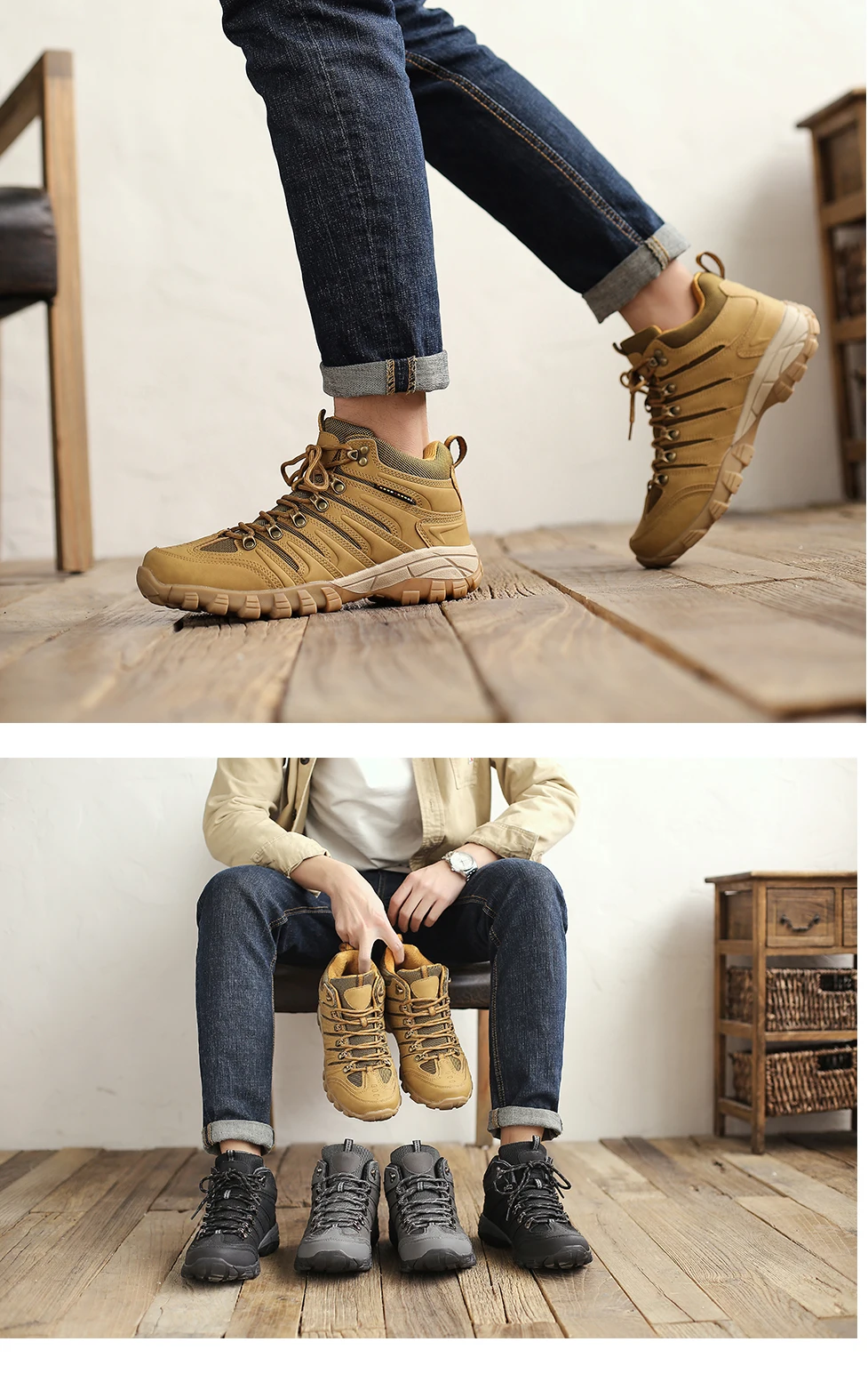 DECARSDZ сапоги Для мужчин фирменного дизайна; Botas; Для мужчин осенние ботинки в байкерском стиле на не сужающемся книзу массивном шнуровка прочная, долговечная подошва повседневные полусапожки
