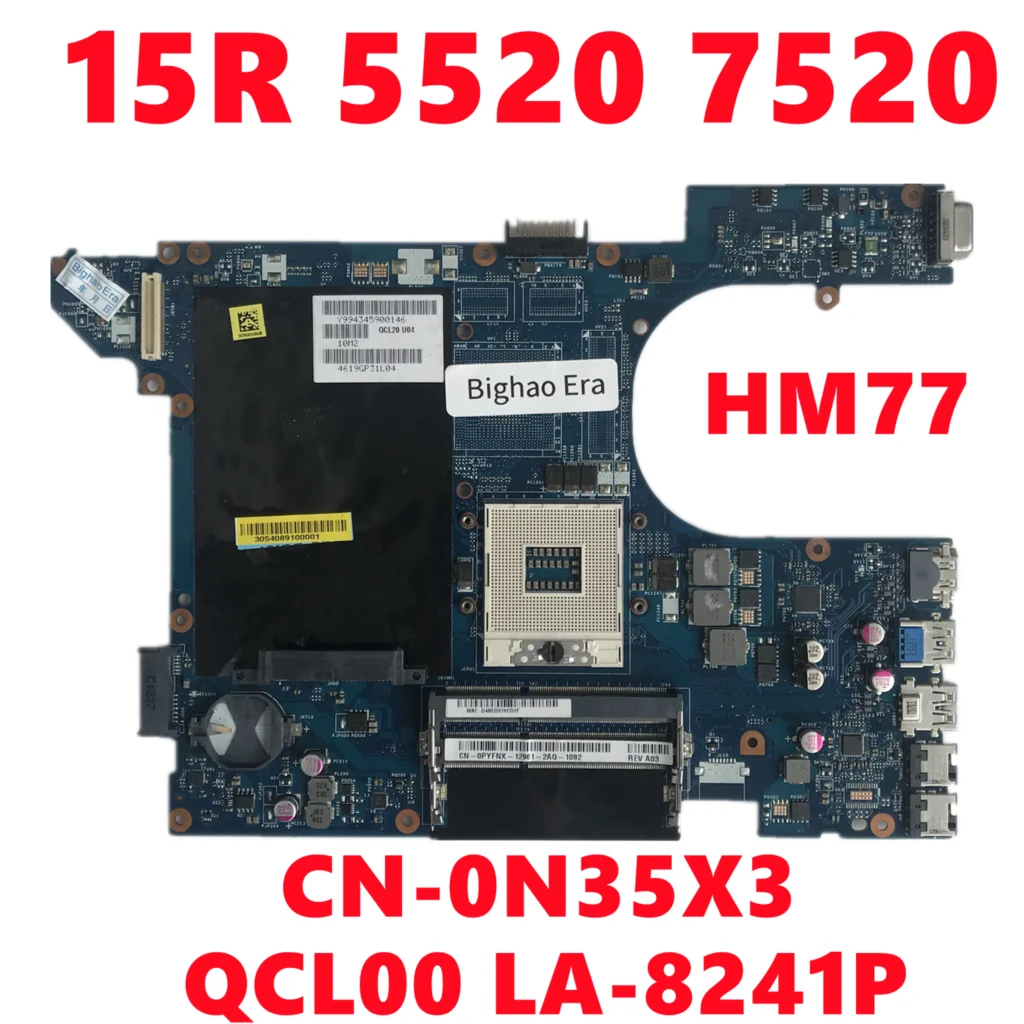 Оригинальная материнская плата для ноутбука dell Inspiron 15R 5520 7520 QCL00, системная плата HM77 DDR3, полностью протестирована