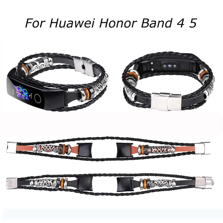 

Кожаный ремешок для смарт-часов Huawei Honor Band 5, в стиле ретро